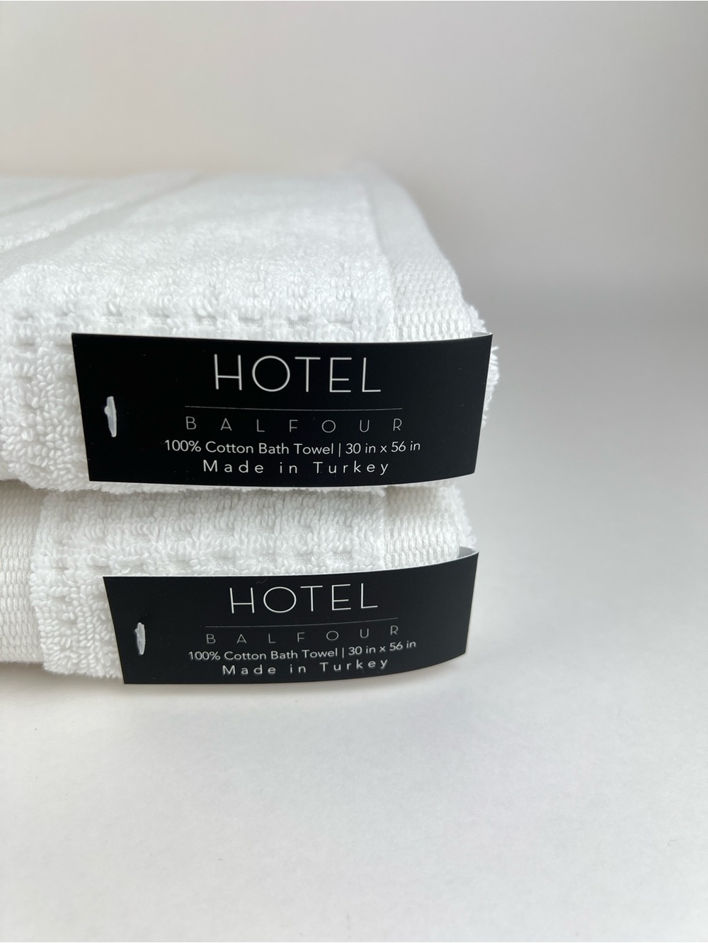 Hotel Balfour Bath Towels White Waffle Made in Turkey Soft Cotton 2 Pc Set NEW - Picture 2 of 8